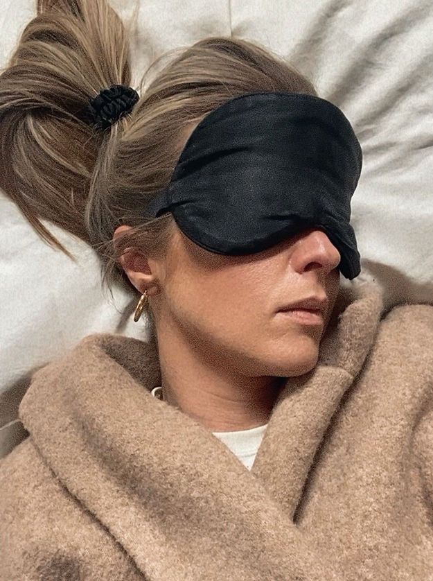 sleep satin hair tie black