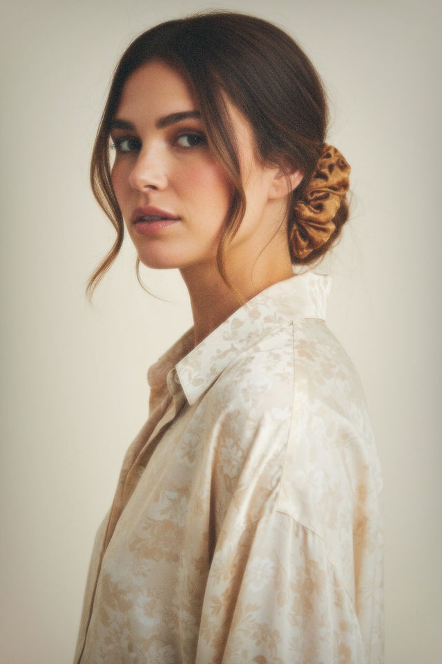 Cotswolds Floral Jacquard Hazel Scrunchie - Oversized