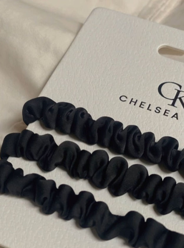 sleep satin hair tie black