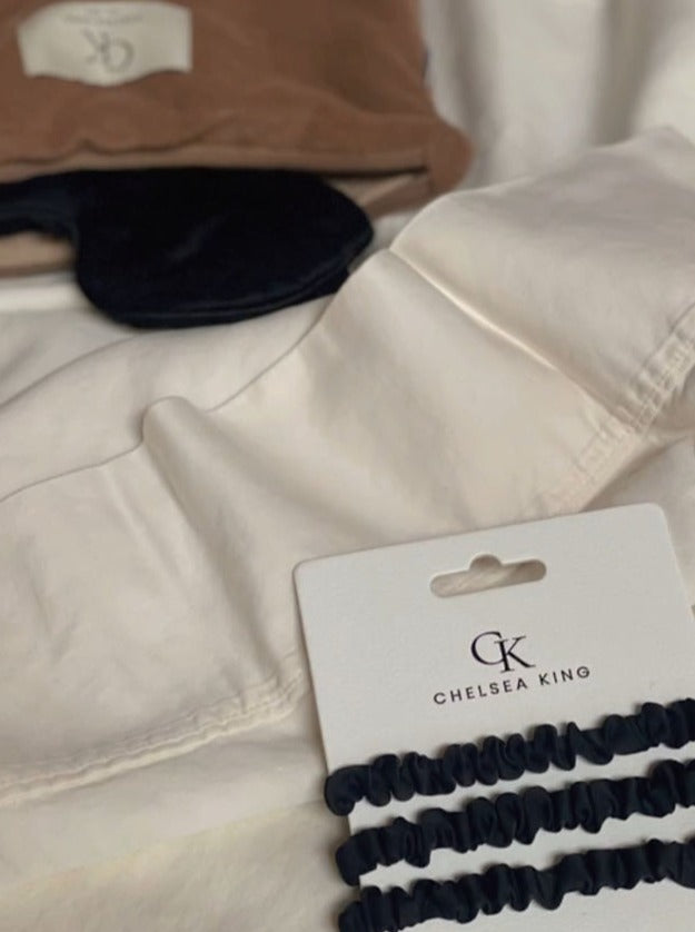 sleep satin hair tie black