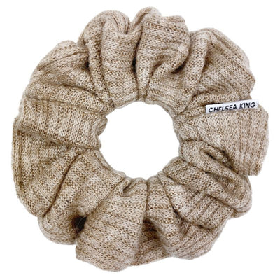 Winter's Knit Beige Scrunchie - Oversized