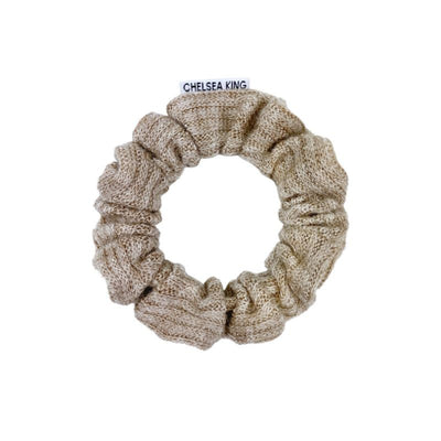 Winter's Knit Beige Scrunchie - Thin