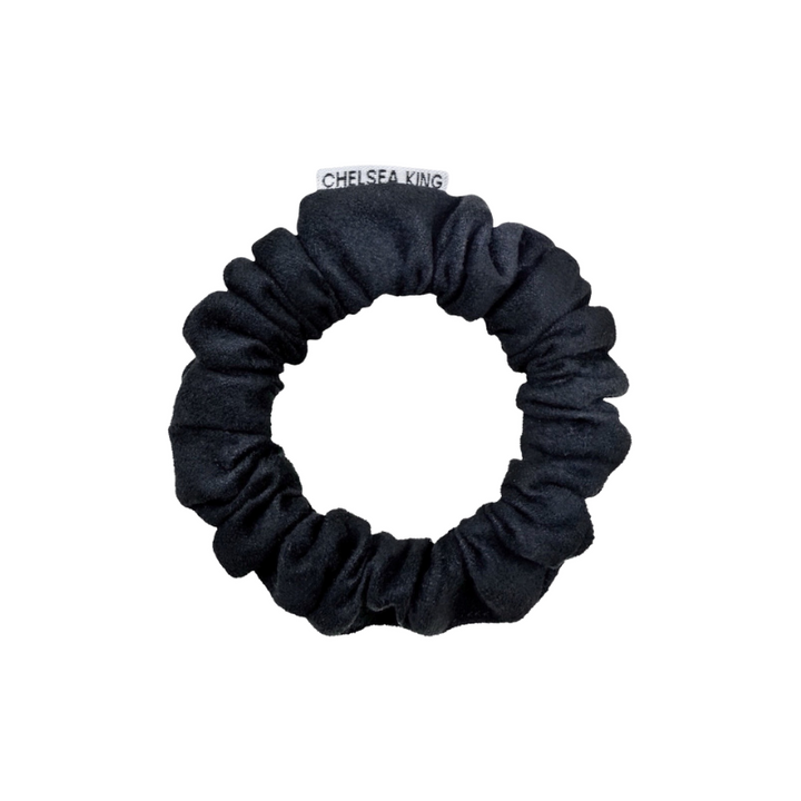 Cotswolds Suede Black Scrunchie - Thin