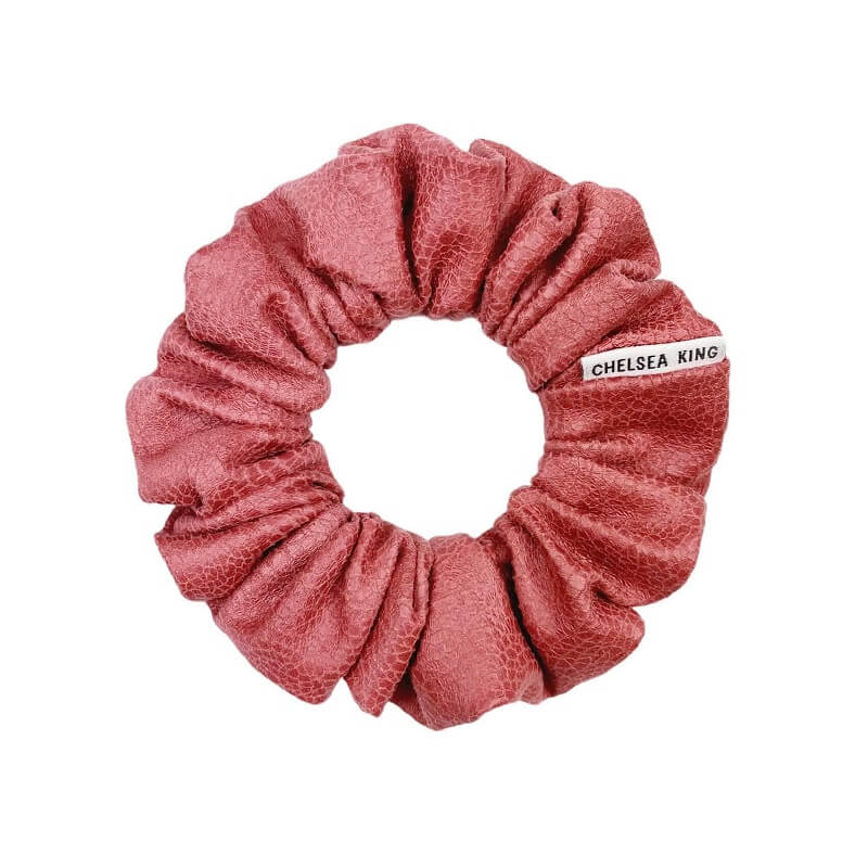 Bordeaux Faux Leather Syrah Scrunchie - Petite