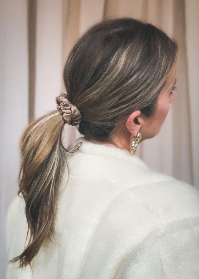 Brass Satin Scrunchie - Thin