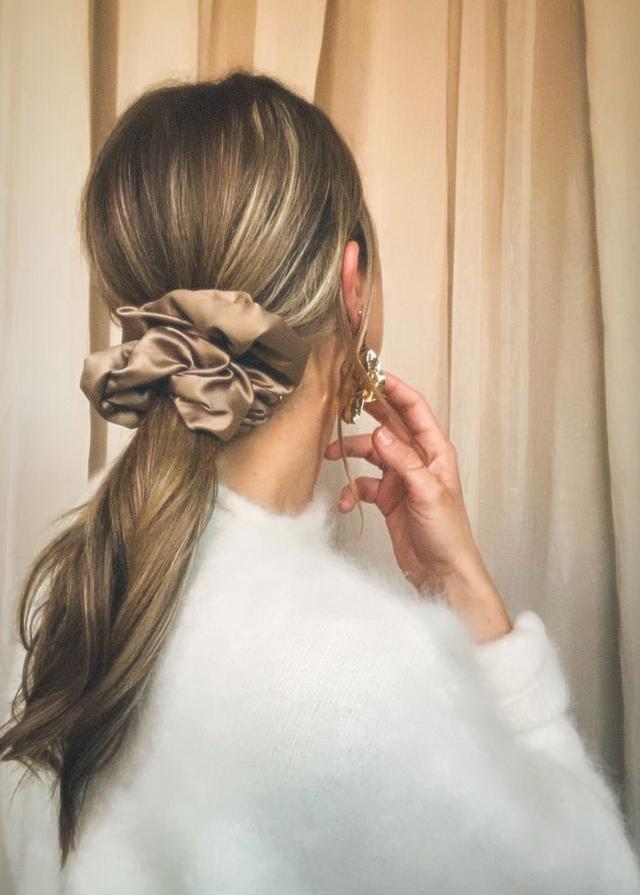 Brass Satin Scrunchie - Oversized