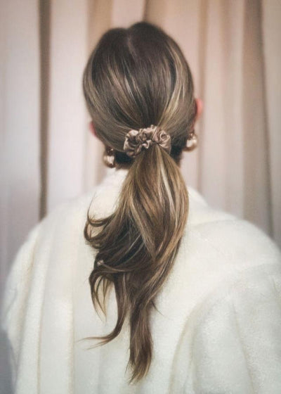 Brass Satin Scrunchie - Thin