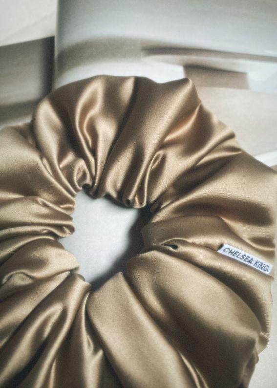 Brass Satin Scrunchie - Oversized