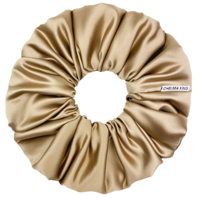 Brass Satin Scrunchie - Oversized