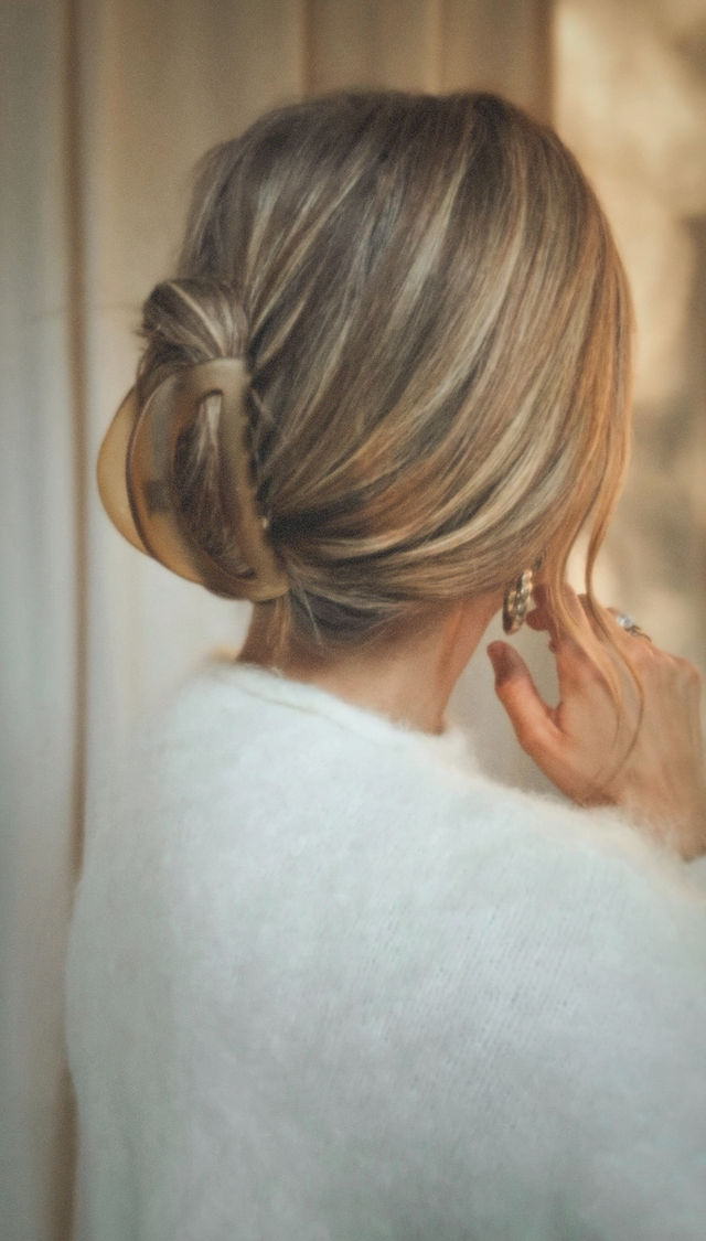 French L’Arc Cutout Claw Champagne Amber