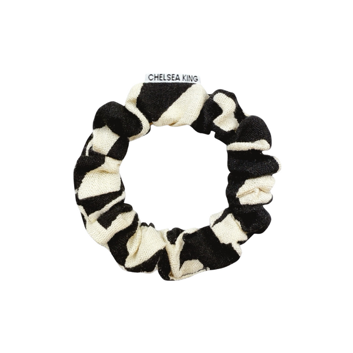 Cotswolds Damask Black & Cream Scrunchie - Thin
