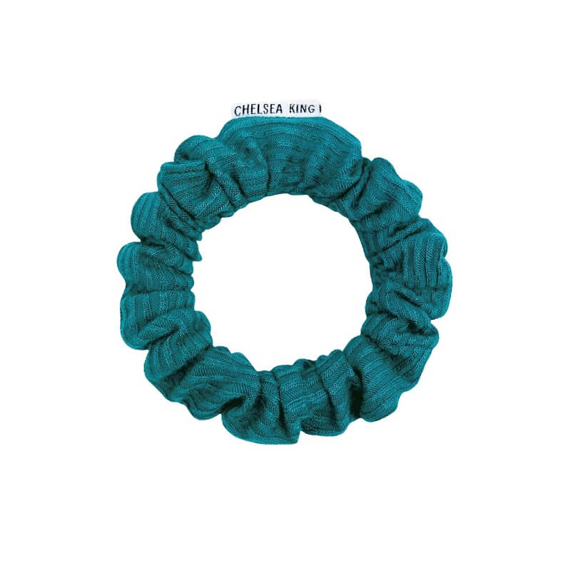 French Ribbed Evergreen Scrunchie - Thin