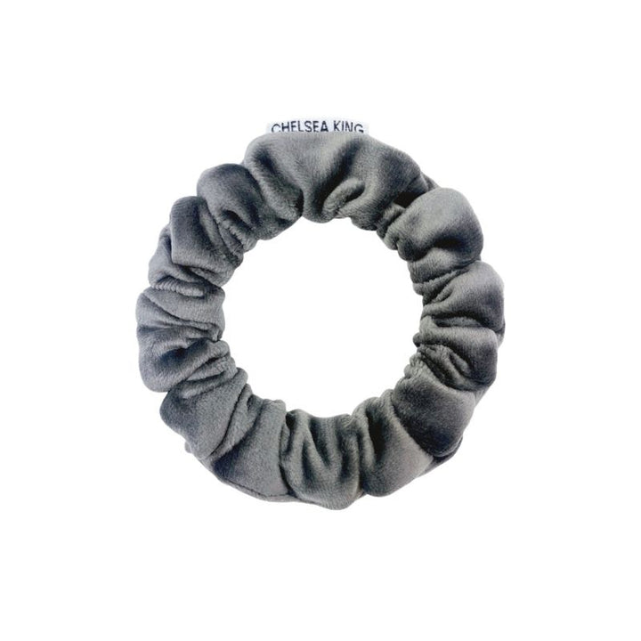 Edwardian Velvet Grey Scrunchie - Thin