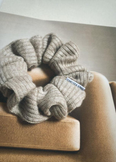 Winter's Knit Biege Scrunchie - Classic