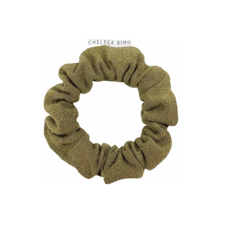 Natural Linen Shaded Palm Scrunchie - Thin
