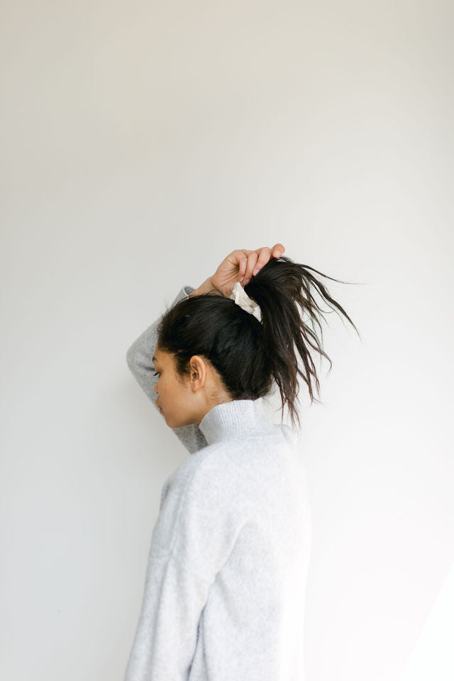 Natural Linen Sand Scrunchie - Thin