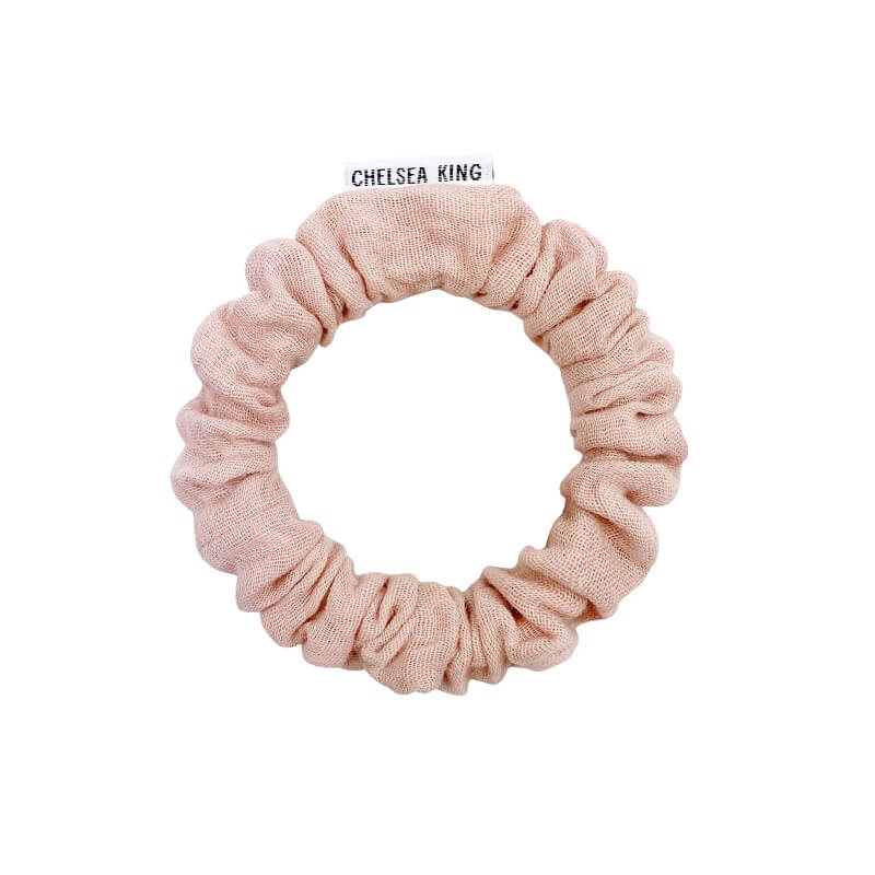 Muslin Shell Pink Scrunchie - Thin