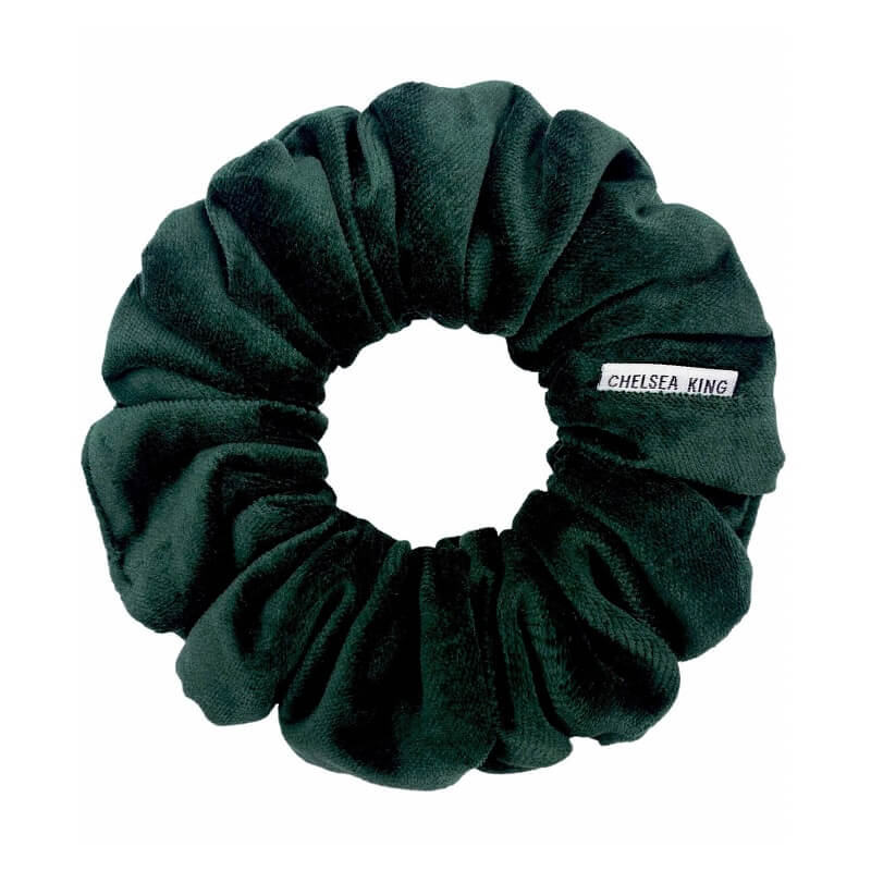 Natural Velvet Emerald Scrunchie - Classic