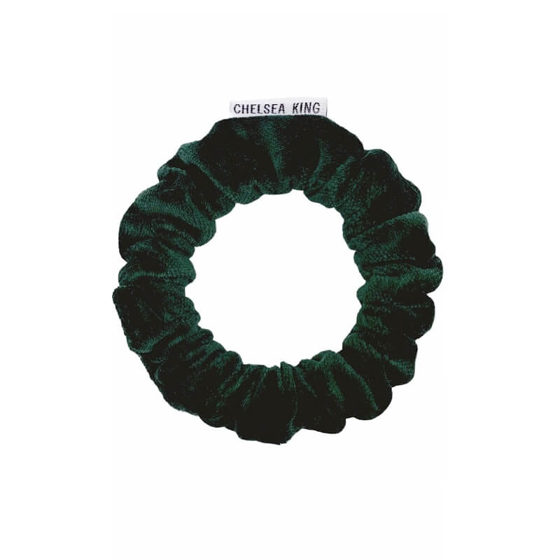 Natural Velvet Emerald Scrunchie - Thin