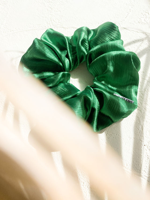 Palm Royale Green Scrunchie - Oversized