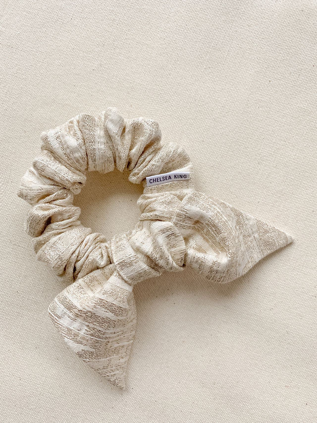 Parella Champagne Scrunchie Petite Bow