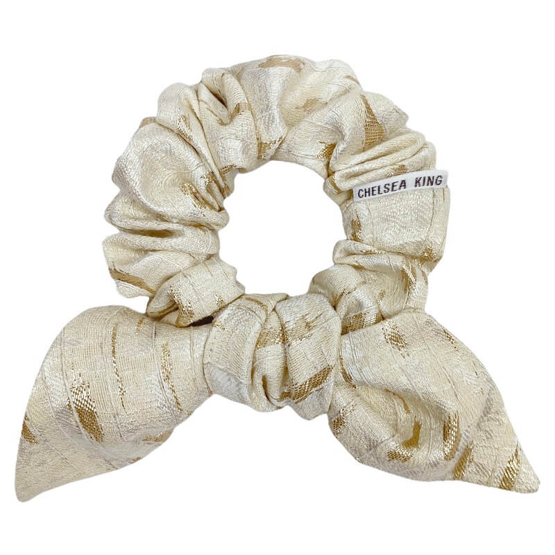 Parella Champagne Scrunchie Petite Bow