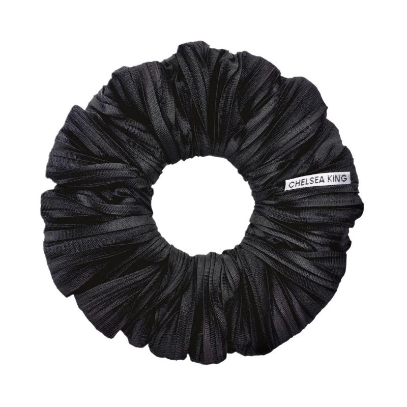 Plissé Black Scrunchie - Classic