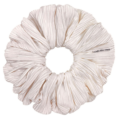 Plissé Ivory Scrunchie - Oversized