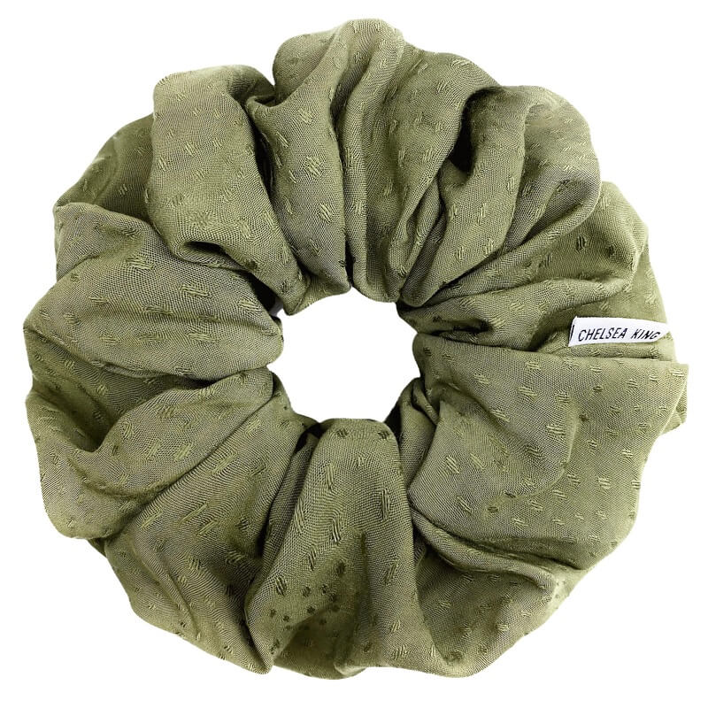 Poppy Olive Scrunchie - Oversized