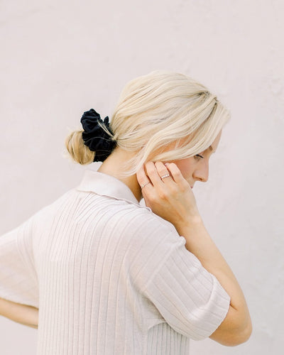 Poppy Black Scrunchie - Classic