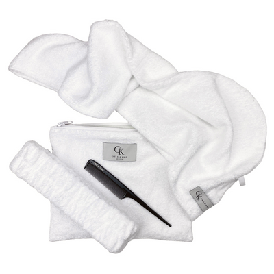 bamboo white terry towel spa essentials kit