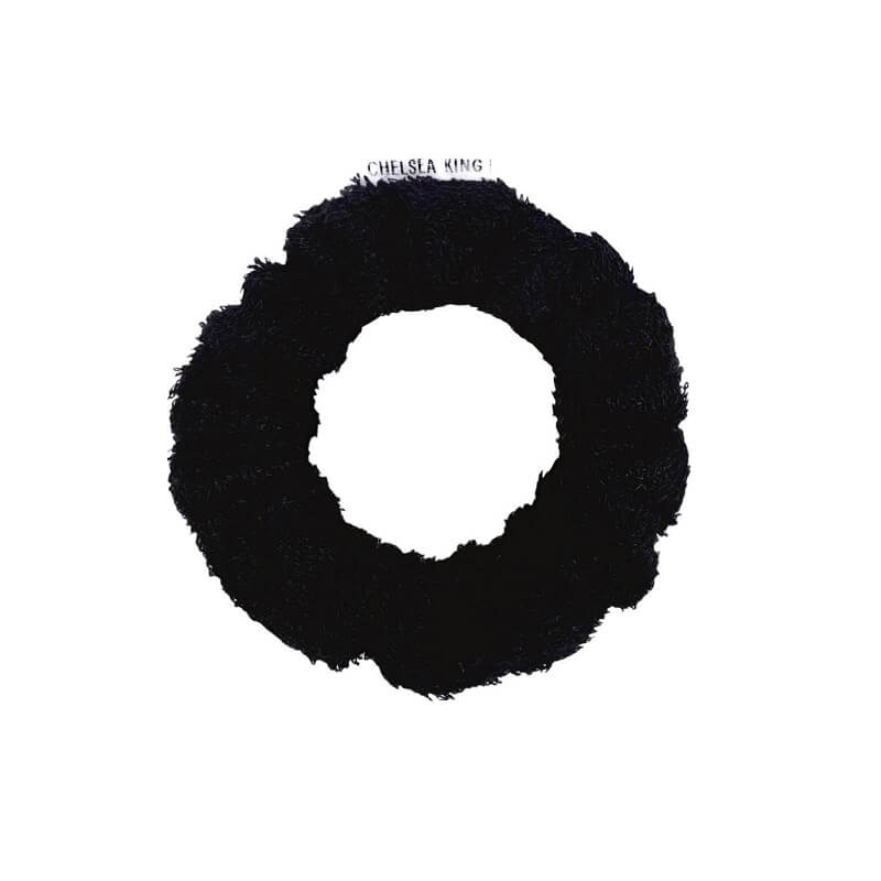 Spa Bamboo Terry Black Scrunchie - Thin