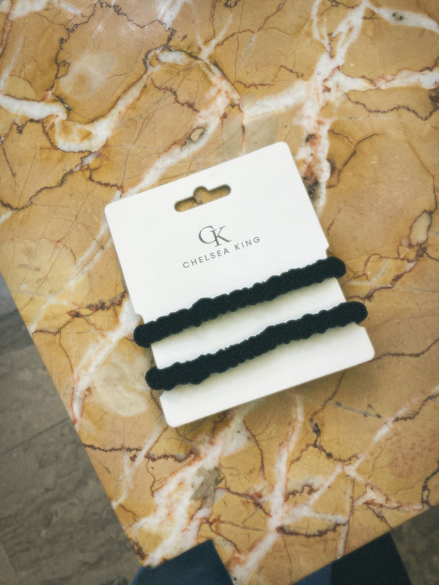 CK Hair Ties | Black Silk Velvet - 2 pk.