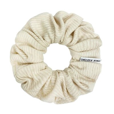 French Ribbed Natural Scrunchie - Classic