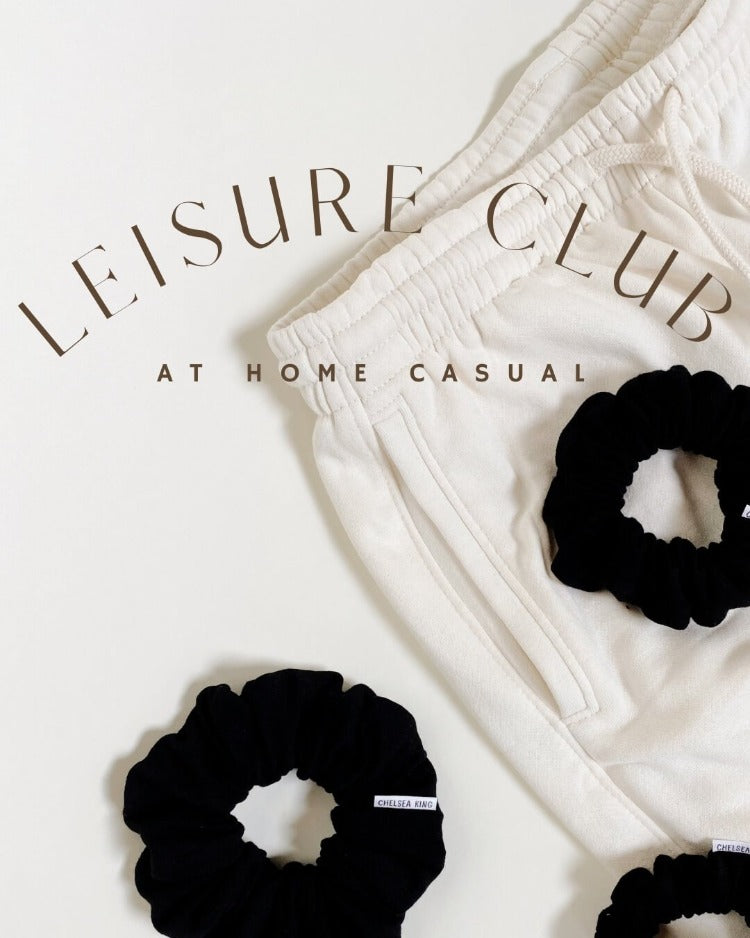 Leisure Club Black Scrunchie - Thin