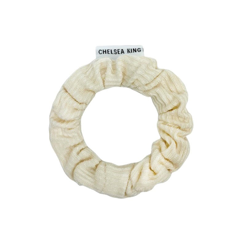 French Ribbed Natural Scrunchie - Thin