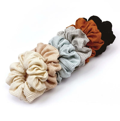 French Ribbed Black Scrunchie - Classic - Chelsea King Inc.