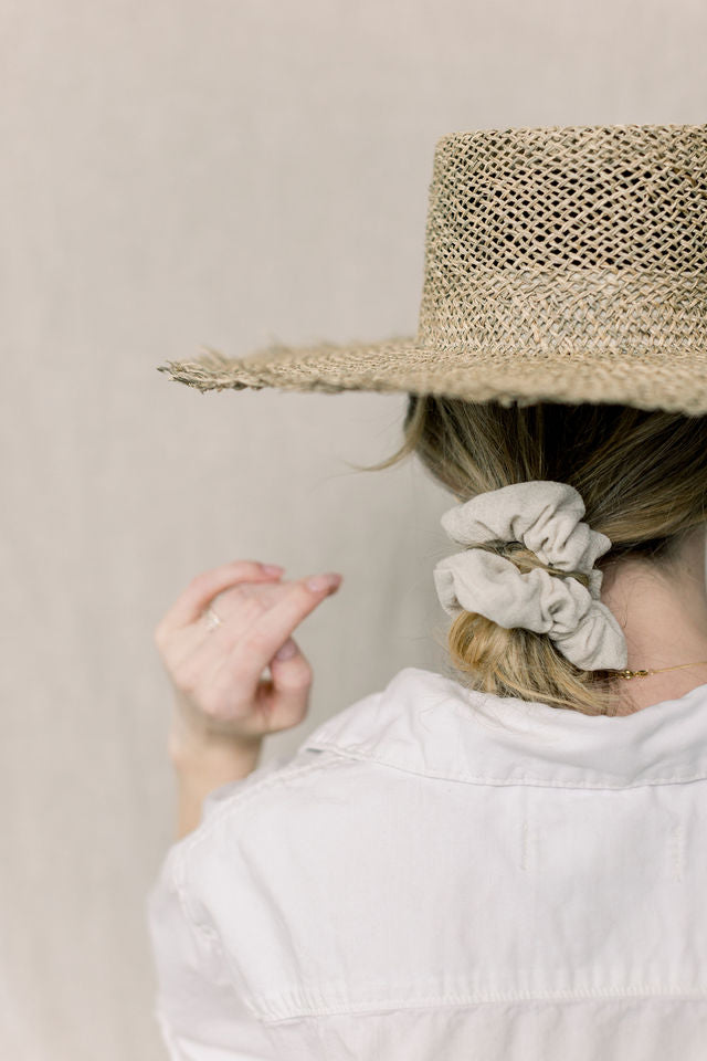 Natural Linen Sand Scrunchie - Classic – Chelsea King Inc. Natural Linen Sand Scrunchie - Classic – Chelsea King Inc.