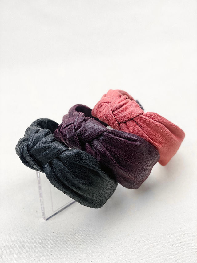 Bordeaux Faux Leather Merlot Headband