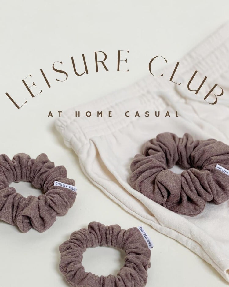 Leisure Club Heather Brown Scrunchie - Classic - Chelsea King Inc.