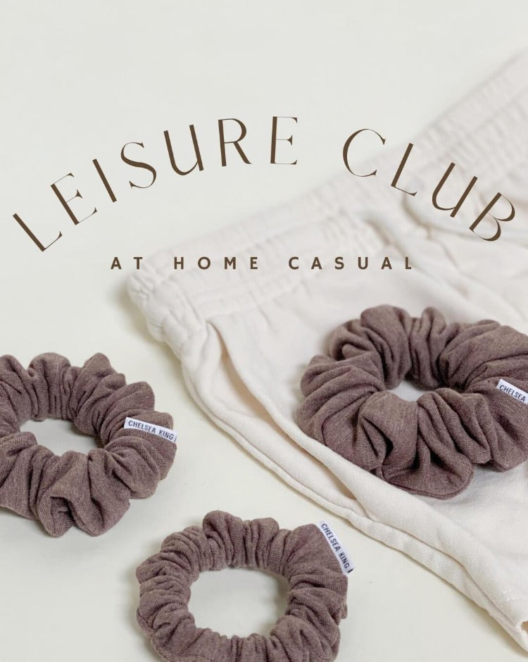 Leisure Club Heather Brown Scrunchie - Thin - Chelsea King Inc.