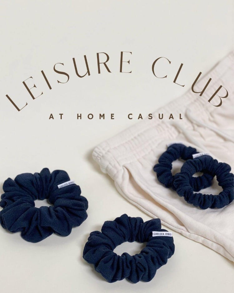 Leisure Club Marine Navy Scrunchie - Thin - Chelsea King Inc.