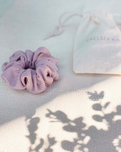 French Ribbed Light Lilac Scrunchie - Classic