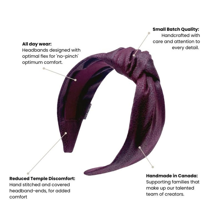 Bordeaux Faux Leather Merlot Headband