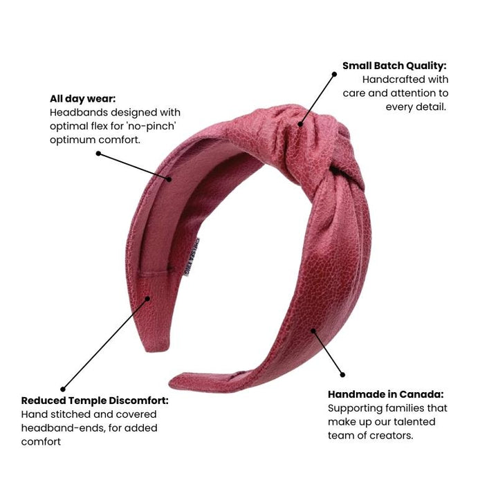 Bordeaux Faux Leather Syrah Headband