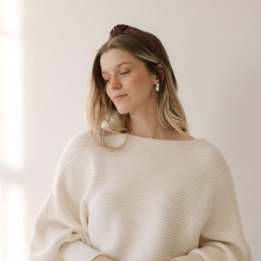 Bordeaux Faux Leather Merlot Headband