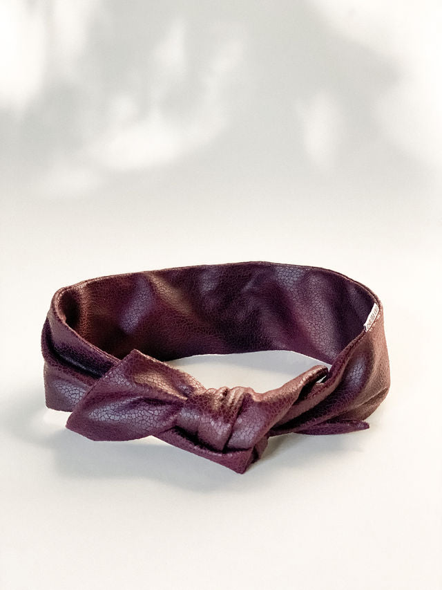 Bordeaux Faux Leather Merlot Wire Scarf
