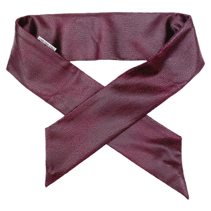 Bordeaux Faux Leather Merlot Wire Scarf