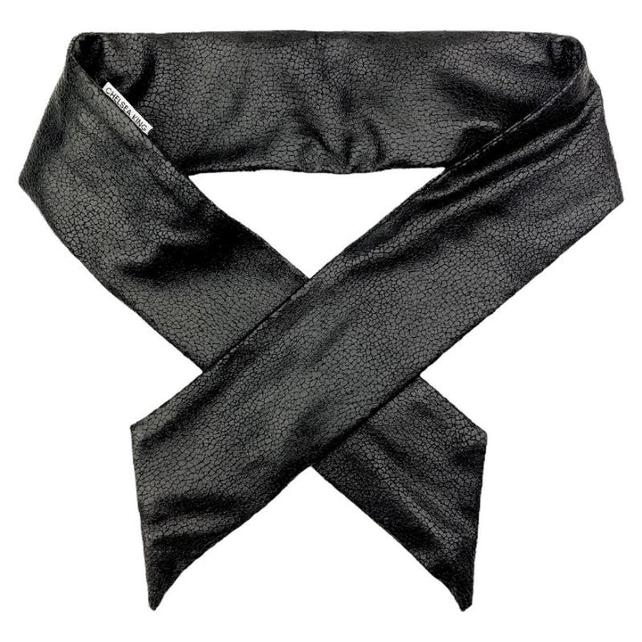 Bordeaux Faux Leather Noir Wire Scarf