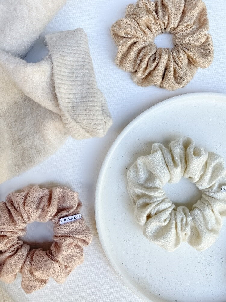 Cashmere Nude Blush Scrunchie - Classic